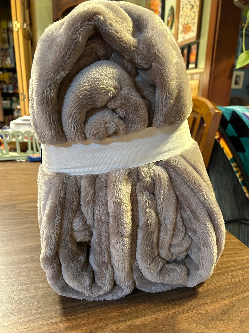 Threshold Microplush Blanket - Taupe